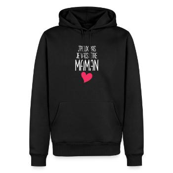 J'peux Pas Je Vais Être Maman, Enceinte, Future - Sweat à capuche Premium bio Homme - noir - Devant - Nico (187cm)