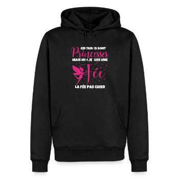 Certaines Sont Princesses Mais Moi Je Suis Une - Sweat à capuche Premium bio Homme - noir - Devant - Nico (187cm)