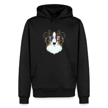 Berger australien USA Lunettes de soleil I Américain - Sweat à capuche Premium bio Homme - noir - Devant - Nico (187cm)