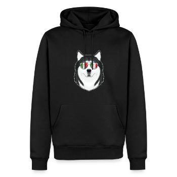 Husky Italy Sunglasses I Italian Flag - Männer Premium Bio Hoodie - Schwarz - Vorne - Nico (187cm)