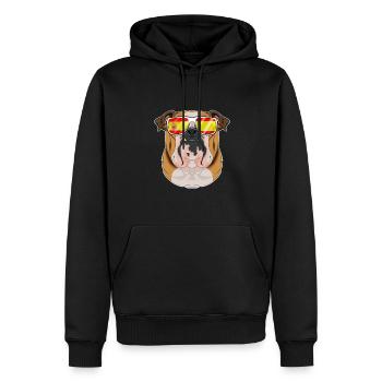 English Bulldog I Spain Sunglasses I Spanish Flag - Männer Premium Bio Hoodie - Schwarz - Vorne - Nico (187cm)
