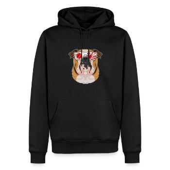 English Bulldog Japan Sunglasses I Japanese Flag - Männer Premium Bio Hoodie - Schwarz - Vorne - Nico (187cm)