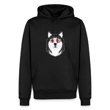 Husky Japan Sunglasses I Japanese Flag - Männer Premium Bio Hoodie - Schwarz - Vorne - Nico (187cm)