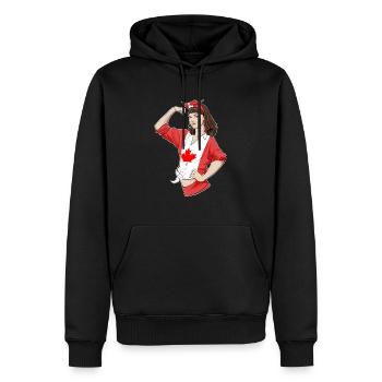 Canadian Girl Unbreakable I Canadian Heritage I - Männer Premium Bio Hoodie - Schwarz - Vorne - Nico (187cm)