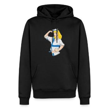 Finnish Girl Unbreakable I Finnish Heritage I - Männer Premium Bio Hoodie - Schwarz - Vorne - Nico (187cm)
