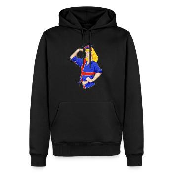 Fille islandaise incassable I Héritage islandais - Sweat à capuche Premium bio Homme - noir - Devant - Nico (187cm)