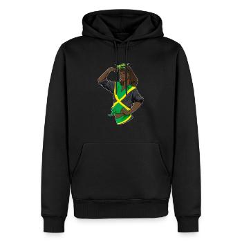 Fille jamaïcaine incassable I Héritage jamaïcain I - Sweat à capuche Premium bio Homme - noir - Devant - Nico (187cm)