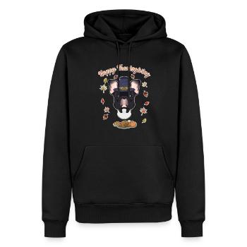 Joyeux Thanksgiving I Amoureux des chiens J’Français Bulldog - Sweat à capuche Premium bio Homme - noir - Devant - Nico (187cm)