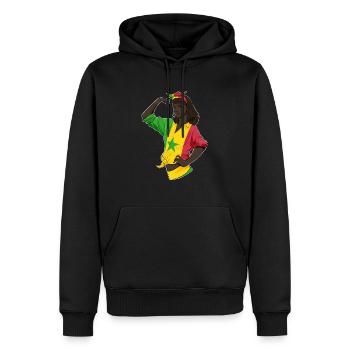 Senegalese Girl Unbreakable Senegalese Heritage - Männer Premium Bio Hoodie - Schwarz - Vorne - Nico (187cm)
