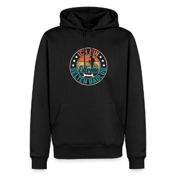Ich bin extrem selten Radlos 04 - Männer Premium Bio Hoodie - Schwarz - Vorne - Nico (187cm)