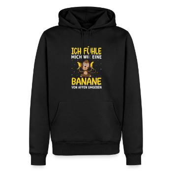 Banane Affe Sarkasmus lustiger Spruch - Männer Premium Bio Hoodie - Schwarz - Vorne - Nico (187cm)