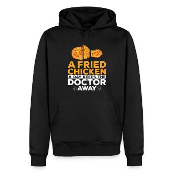 Poulet frit Lifestyle Foodaholic Fast Food Gesche - Sweat à capuche Premium bio Homme - noir - Devant - Nico (187cm)