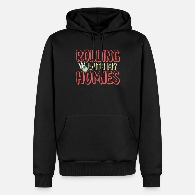Bowling Hommie - Männer Premium Bio Hoodie - Schwarz