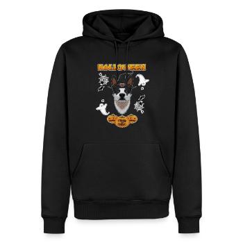 Joyeux Halloween I Amoureux des chiens I Bovins australiens - Sweat à capuche Premium bio Homme - noir - Devant - Nico (187cm)