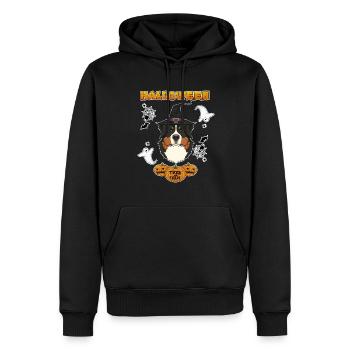 Happy Halloween I Dog Lover I Bernese Mountain Dog - Männer Premium Bio Hoodie - Schwarz - Vorne - Nico (187cm)