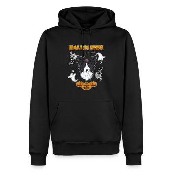 Joyeux Halloween I Dog Lover I Border Collie - Sweat à capuche Premium bio Homme - noir - Devant - Nico (187cm)