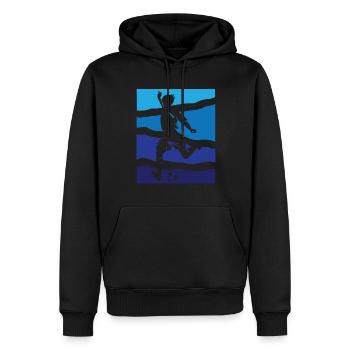 Fussball Score - Männer Premium Bio Hoodie - Schwarz - Vorne - Nico (187cm)