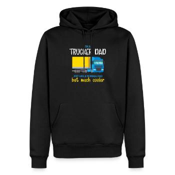 I'm A Trucker Dad, Yellow Truck Gift Truckers Papa - Sweat à capuche Premium bio Homme - noir - Devant - Nico (187cm)