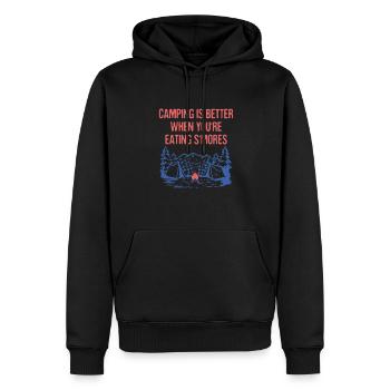 Mieux quand vous mangez S’mores Camping Foodie Camper - Sweat à capuche Premium bio Homme - noir - Devant - Nico (187cm)