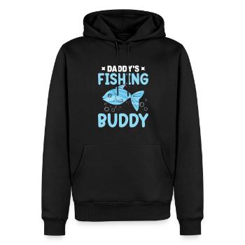 Daddys Fishing Buddy - Männer Premium Bio Hoodie - Schwarz - Vorne - Nico (187cm)