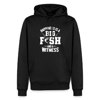 Anglerspruch Angel Fisch Geschenk - Männer Premium Bio Hoodie - Schwarz - Vorne - Nico (187cm)