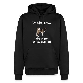 American Akita Hund - American Akita - Männer Premium Bio Hoodie - Schwarz - Vorne - Nico (187cm)