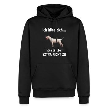 Bullterrier Hund - Bullterrier - Männer Premium Bio Hoodie - Schwarz - Vorne - Nico (187cm)