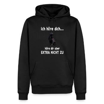 Flat Coated Retriever Hund - Flat Coated Retriever - Männer Premium Bio Hoodie - Schwarz - Vorne - Nico (187cm)