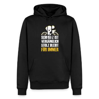 Fahrradsport Rennrad Fahrrad Gravel Zeitfahrrad - Männer Premium Bio Hoodie - Schwarz - Vorne - Nico (187cm)