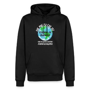 Naturschutz Klima Naturschützer Meer - Männer Premium Bio Hoodie - Schwarz - Vorne - Nico (187cm)
