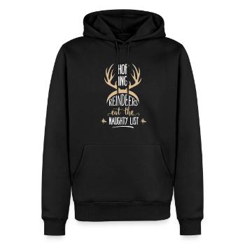 Joyeux Noël Noël Noël - Sweat à capuche Premium bio Homme - noir - Devant - Nico (187cm)