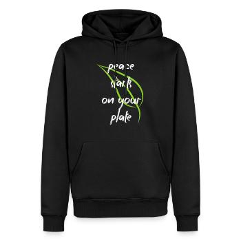 Vegan Veganer Tierschutz Vegetarier Vegetarisch - Männer Premium Bio Hoodie - Schwarz - Vorne - Nico (187cm)