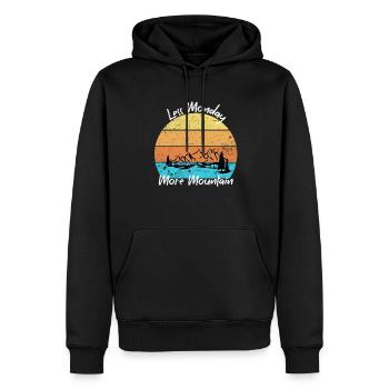 Less monday more mountain - Männer Premium Bio Hoodie - Schwarz - Vorne - Nico (187cm)