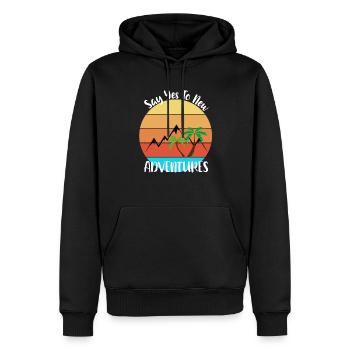 Say Yes To New Adventures - Männer Premium Bio Hoodie - Schwarz - Vorne - Nico (187cm)