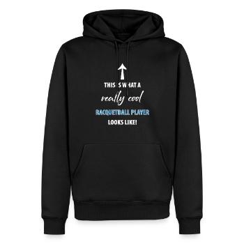 this is what a really cool RACQUETBALL player look - Men’s Premium Organic Hoodie - black - Front - Nico (187cm)