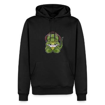 Crocodile With Gaming Controller I Funny Gaming I - Männer Premium Bio Hoodie - Schwarz - Vorne - Nico (187cm)