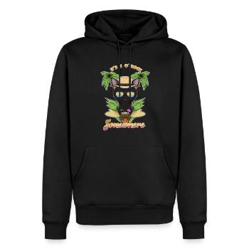 Il est 5 oclock quelque part en train de boire Bombay Cat - Sweat à capuche Premium bio Homme - noir - Devant - Nico (187cm)