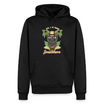 Il est 5 oclock quelque part en buvant britannique - Sweat à capuche Premium bio Homme - noir - Devant - Nico (187cm)
