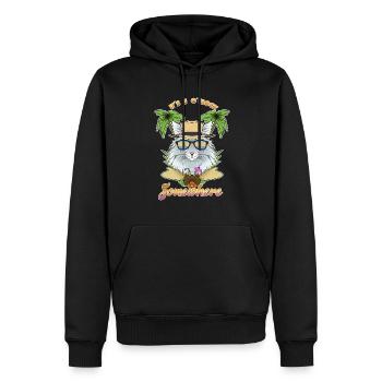 Il est 5 oclock quelque part en buvant norvégien - Sweat à capuche Premium bio Homme - noir - Devant - Nico (187cm)