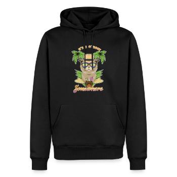 Il est 5 oclock quelque part en buvant Scottish Fold - Sweat à capuche Premium bio Homme - noir - Devant - Nico (187cm)