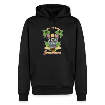 Il est 5 oclock quelque part en buvant du bleu russe - Sweat à capuche Premium bio Homme - noir - Devant - Nico (187cm)