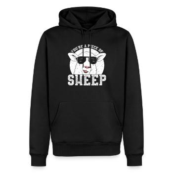 Drôle de dicton Citation sarcastique Ironic Lif - Sweat à capuche Premium bio Homme - noir - Devant - Nico (187cm)