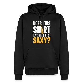 Saxophone Player Saxophone Evolution Écoutez du jazz - Sweat à capuche Premium bio Homme - noir - Devant - Nico (187cm)