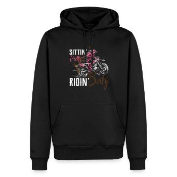 Motorcross Motorradfahrer Biker MTB Motorrad Gesch - Männer Premium Bio Hoodie - Schwarz - Vorne - Nico (187cm)