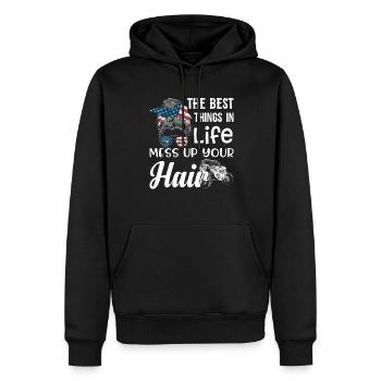 Frauen Quad Biker Motorradcross Motorradfahrer Ges - Männer Premium Bio Hoodie - Schwarz - Vorne - Nico (187cm)