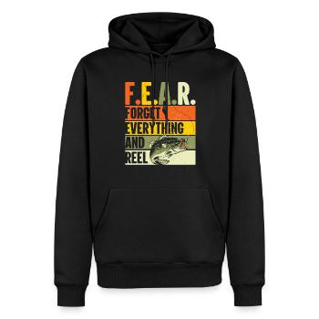 Pêcheur Pêcheur Pêcheur à la mouche Maître Appât Liebhab - Sweat à capuche Premium bio Homme - noir - Devant - Nico (187cm)
