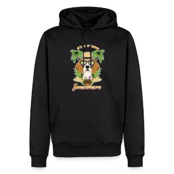 Il est 5 OClock quelque part en buvant du beagle - Sweat à capuche Premium bio Homme - noir - Devant - Nico (187cm)