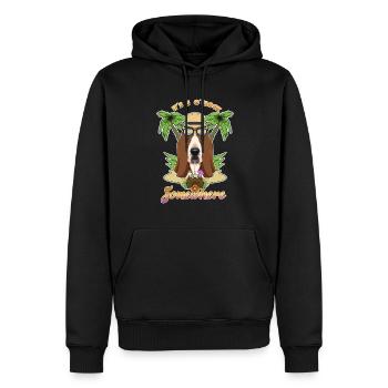 It Is 5 OClock Somewhere Drinking Basset Hound - Männer Premium Bio Hoodie - Schwarz - Vorne - Nico (187cm)