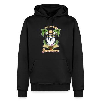 Il est 5 oclock quelque part en buvant husky - Sweat à capuche Premium bio Homme - noir - Devant - Nico (187cm)