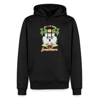 Il est 5 oClock quelque part en buvant du caniche - Sweat à capuche Premium bio Homme - noir - Devant - Nico (187cm)